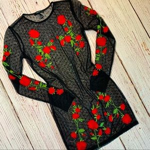 Embroidered Mini Dress